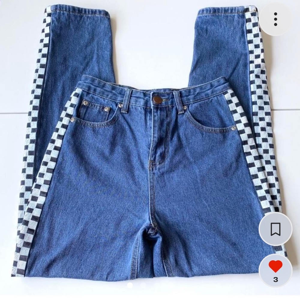 VINTAGE CHECKBOARD BOYFRIEND High Rise JEANS SIZE 4